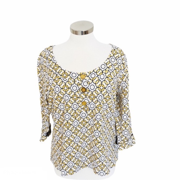 Lark Lane Yellow Blouse, XL - Picture 1 of 5